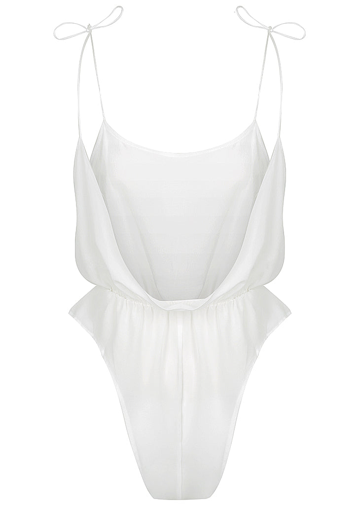 August Silk Romper White - Forever and a day intimates